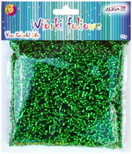 Wiórki foliowe zielone opakowanie 15g, Aliga