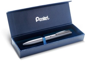 Pióro kulkowe Sterling EnerGel srebrne 0,7 mm niebieski w etui BL2007, Pentel
