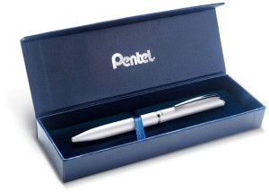 Pióro kulkowe Sterling EnerGel białe 0,7 mm niebieski w etui BL2007, Pentel