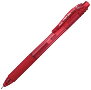 Długopis żelowy EnerGel Pentel 0,5 mm czerwony automatyczny BLN105