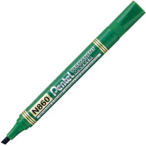 Marker permanentny Pentel zielony 1,2 - 4,5 mm ścięty N860