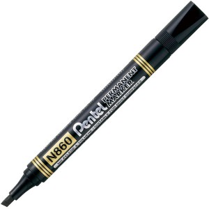 Marker permanentny Pentel czarny 1,2 - 4,5 mm ścięty N860