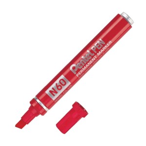 Marker permanentny Pentel czerwony 1,5 mm N50 aluminiowa obudowa