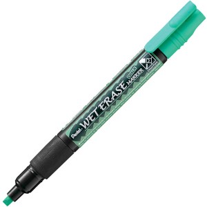 Marker kredowy zielony 1,5 x 4 mm ścierany na mokro do szkła i tablic, Pentel