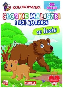 Kolorowanka z naklejkami Słodkie maluszki i ich rodzice W lesie, Martel