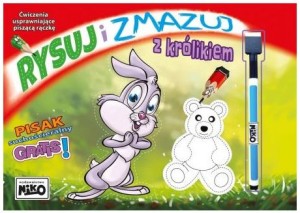 Książka Rysuj i zmazuj z królikiem rysowanie po szlaczku, Niko