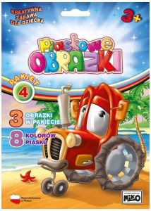 Piaskowa malowanka Samochód Lokomotywa Traktor 3+, Niko