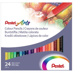 Kredki ołówkowe szkolne 24 kolory, Pentel