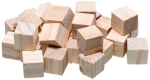 Kostki drewniane naturalne 1,5 cm 21 sztuk, Brewis