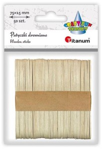 Patyczki drewniane dekoracyjne 7,5 cm 50 sztuk, Titanum