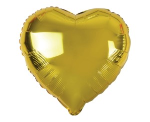 Balon foliowy Serce złote 37 cm, GoDan