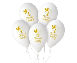 Balony Chrzest Święty świeca 33 cm 5 sztuk Premium, GoDan