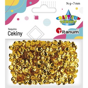Cekiny okrągłe 7 mm złote 14g, Craft-Fun