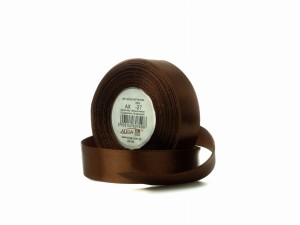 Wstążka satynowa brązowa ciemna 12 mm x 32 m AX12-27, Aliga