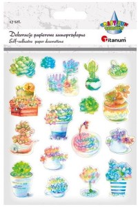 Naklejki papierowe Kwiaty z diamencikiem 17 sztuk, Craft Fun