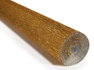 Krepina krepa włoska złota metalizowana ciemna 50 x 250 cm, Cartotecnica Rossi