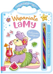 Kolorowanka z naklejkami Wspaniałe lamy Zaczarowana kredka 4+, Aksjomat