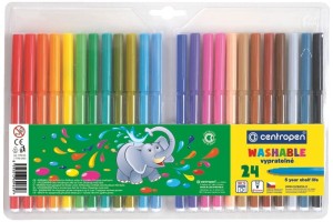 Flamastry szkolne zmywalne zestaw 24 kolorów, Centropen