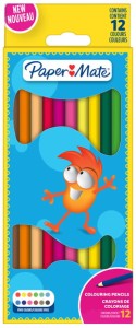 Kredki ołówkowe szkolne zestaw 12 kolorów, Paper Mate