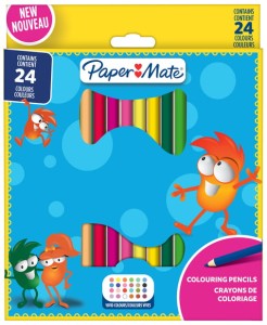 Kredki ołówkowe szkolne zestaw 24 kolorów, Paper Mate