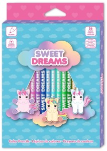 Kredki ołówkowe trójkątne 36 kolorów Sweet Dreams, Kids