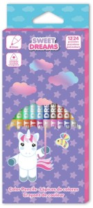 Kredki ołówkowe trójkątne dwustronne 24 kolory Sweet Dreams, Kids