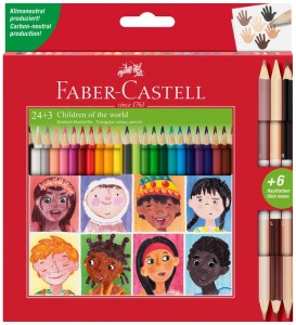 Kredki ołówkowe trójkątne 24 kolory + 3 kredki dwustronne Children Of The World, Faber Castell