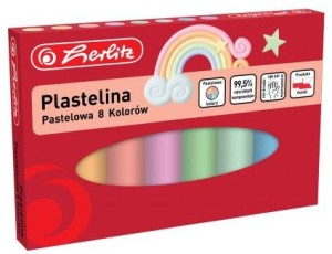 Plastelina szkolna pastelowa 8 kolorów, Herlitz