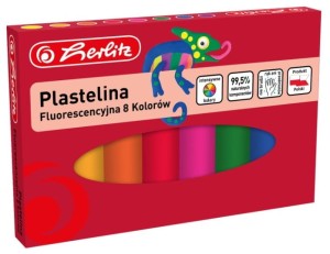 Plastelina szkolna fluorescencyjna 8 kolorów, Herlitz