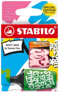 Zakreślacze mini Stabilo by Ju Schnee zestaw 3 kolorów Boss