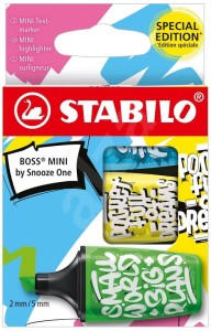 Zakreślacze mini Stabilo by Ju Schnee zestaw 3 kolorów Boss