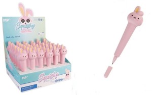 Długopis żelowy Squishy Króliczek 0,5 mm niebieski gniotek, Main Paper