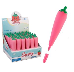 Długopis żelowy Squishy Truskawka 0,5 mm niebieski gniotek, Main Paper