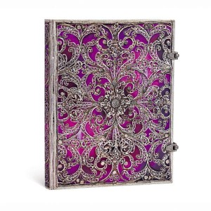 Notes Paperblanks Ultra w linie Silver Filigree Aubergine