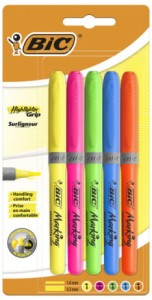 Zakreślacze BIC Grip 5 kolorów Higlighter