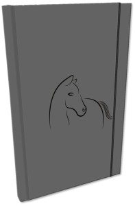 Notes A5 szkicownik z gumką Soft Touch UV gładki Koń Szary, Bee-Bee