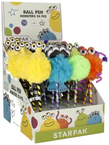 Długopis z figurką Monster 0,7 mm czarny, Starpak