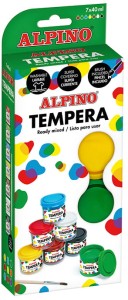Farby plakatowe tempera 7 kolorów x 40 ml, Alpino