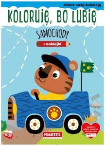 Kolorowanka z naklejkami Koloruję bo lubię Samochody, Martel