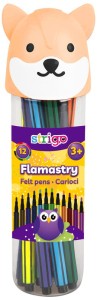 Flamastry szkolne w etui Lisek 12 kolorów, Strigo