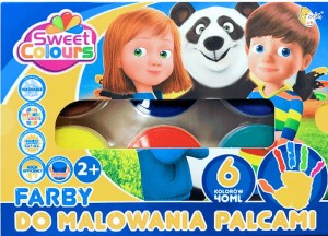Farby do malowania palcami 6 kolorów 40 ml. 2+, Otocki