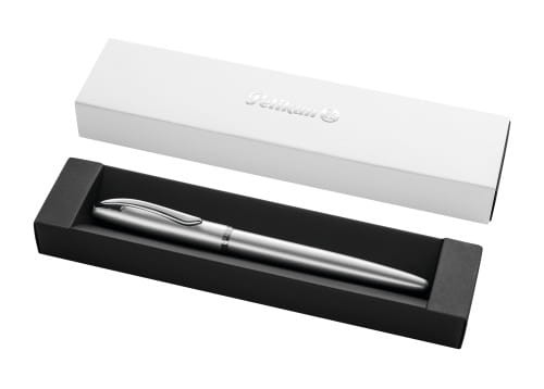 Fountain pen P36 Jazz Noble Elegance Silver in G24 Giftbox, open-Etui_G24_dyn_offen_geschlossen_CMYK_silber_FH_PIM_MAM-web.jpg
