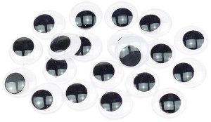 Oczy dekoracyjne okrągłe 20 mm  20 sztuk, Brewis