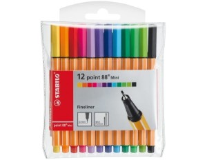 Cienkopisy Stabilo Point 88 mini 12 kolorów 0,4 mm w etui