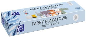 Farby plakatowe Oxford 12 kolorów x 20 ml + 2 gratis srebrny i złoty Kids