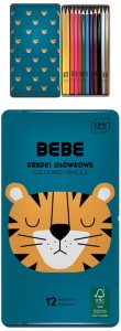 Kredki ołówkowe 12 kolorów BB Boys w metalowej puszcze, Interdruk