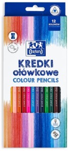 Kredki Oxford ołówkowe 12 kolorów trójkątne Regular
