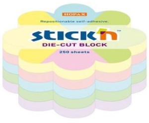 Karteczki samoprzylepne notes kwiatek 67 x 67 mm 5 kolorów pastel 250 karteczek, Stick'n