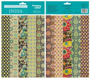 Papiery ozdobne India Mix 10 arkuszy 20x29 cm, Happy Color