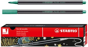 Pisak Flamaster Stabilo Pen 68 metaliczny zielony